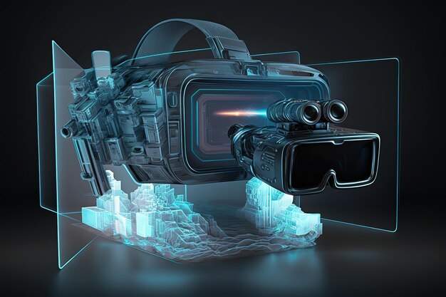 Virtual reality brilFuturistische moderne illustratie Innovatieve technologieën Generatieve ai