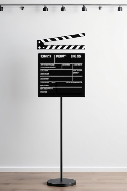 Virtual Reality Film Screening Schedule Signage Mockup with blank white empty space for placing your design