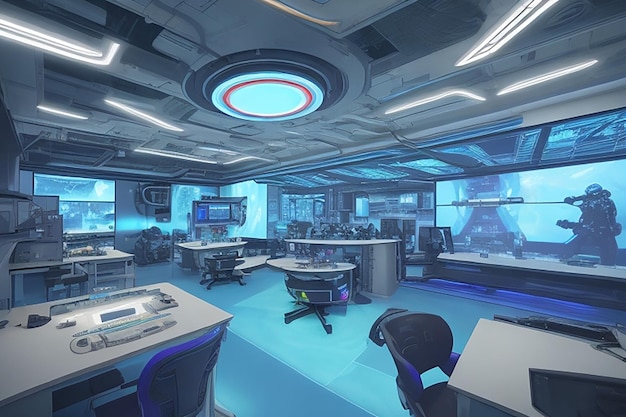 Virtual Reality Futuristic Science Lab