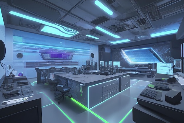 Virtual Reality Futuristic Science Lab