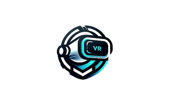 Foto logo della società di giochi di realtà virtuale vr headset design