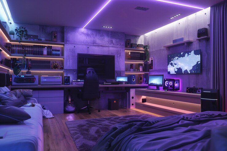 Photo virtual reality gaming room setups octane render