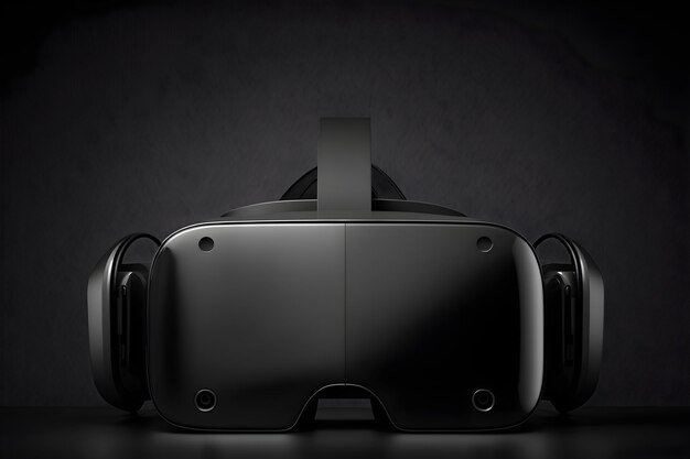 Virtual reality glasses on black background