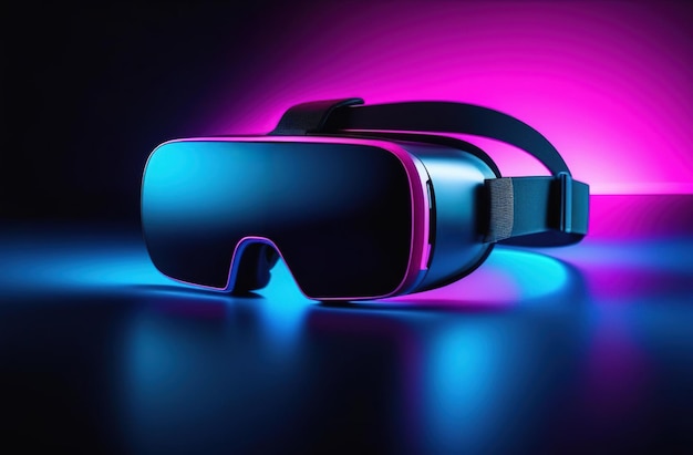 Photo virtual reality glasses on dark background