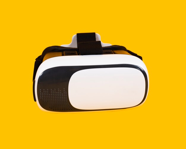 Virtual reality glasses on orange background