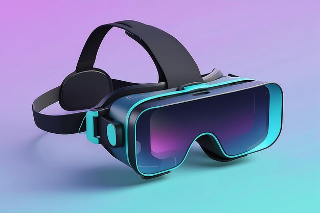 Photo virtual reality goggles for simulated experiments vector illustration in flat style