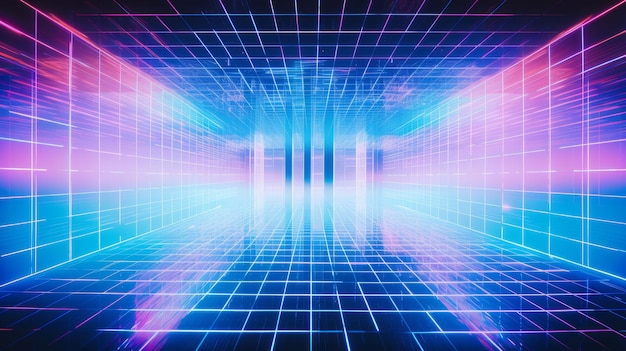 Virtual reality grid futuristic background