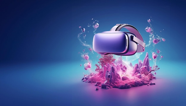 Virtual reality headset 3D bril op een abstracte achtergrond Virtual reality concept