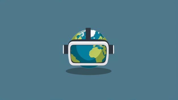 Photo a virtual reality headset on a globe