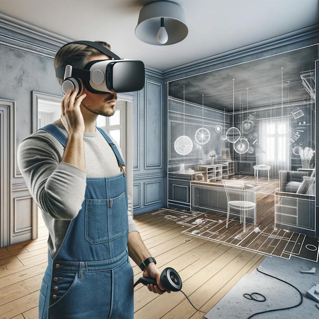 Virtual Reality Home Renovation Designer Visualizing Interior Layout