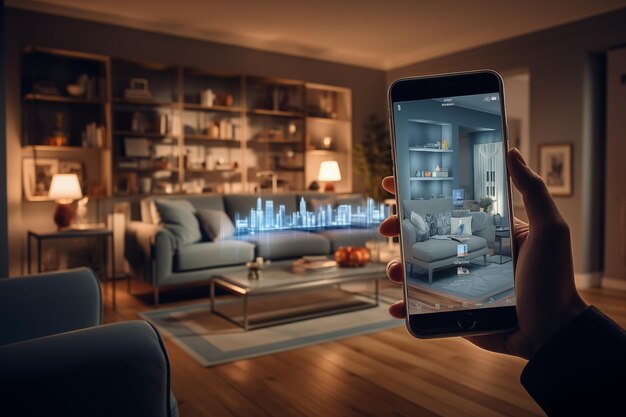 Photo virtual reality interior design generated from a smartphone