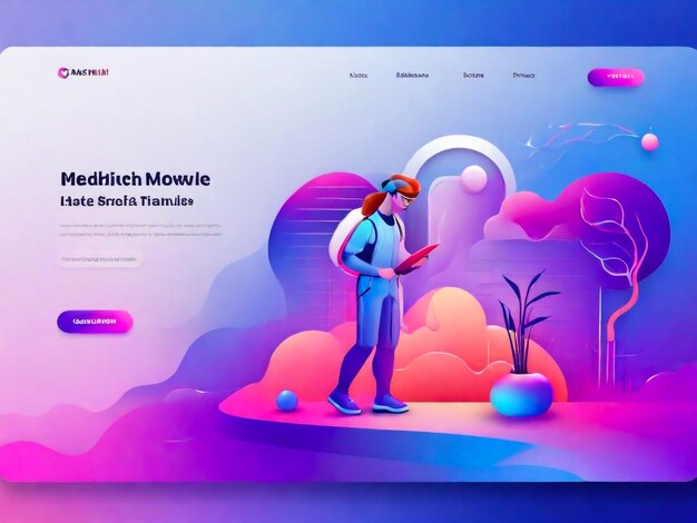 Virtual Reality Isometric Concept Augmented Reality Landing Page Template with Glasses and Character Website Layout Easy Edit and Customize Vector illustration