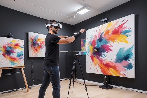 Virtual Reality Painting Studio MotionSensing Brush Experience (Virtuele werkelijkheid schilderstudio met bewegingsgevoelige penseel)