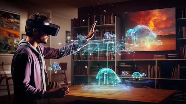 Foto virtual reality points39 la tecnologia offre un'esperienza visiva completa con la realtà aumentata