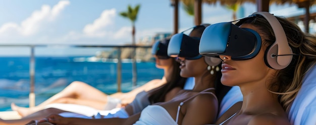 Foto virtual reality reisbestemmingen op een klik immersieve extravagantie