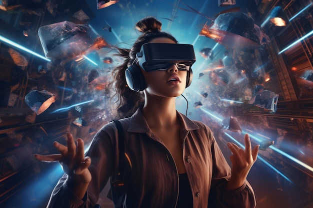 Virtual reality technology concept applied to entertainment