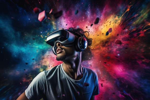 Virtual reality the user immersed in the exciting world of games
