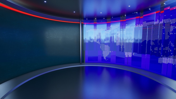 Photo 녹색 푸티지 3d 그림을 위한 가상 세트 스튜디오