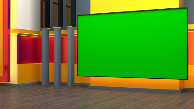 Premium Photo | Virtual set studio with green screen 3d rendering ...