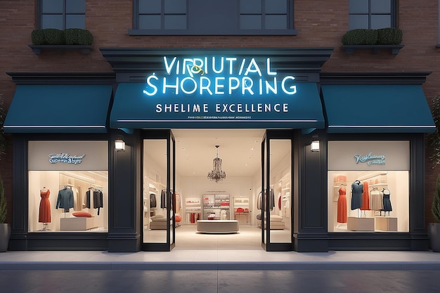 Foto la vetrina virtuale ha svelato il rendering 3d dell'eccellenza dello shopping online