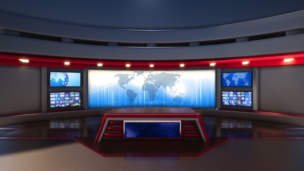 Photo virtual television studio background