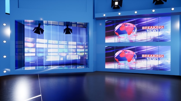 Virtual TV Studio News studio