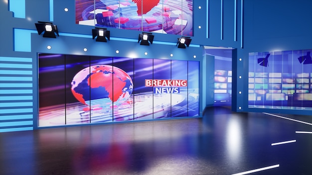 Virtual TV Studio News studio