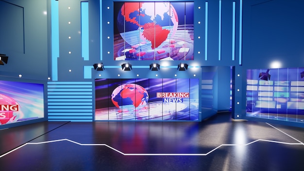 Virtual TV Studio News studio