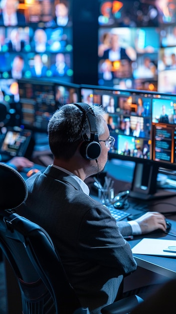 Virtuele evenementenplanner die een online conferentie organiseert