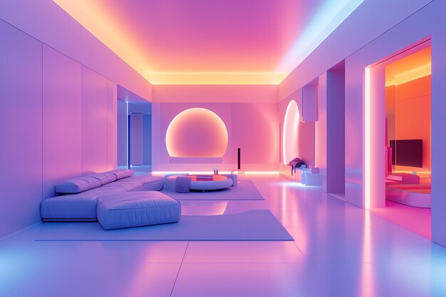 Virtuele realiteit achtergrond interieur lifestyle minimalistisch