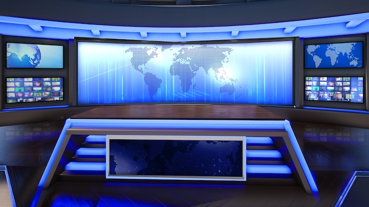 Foto virtuele televisiestudio achtergrond