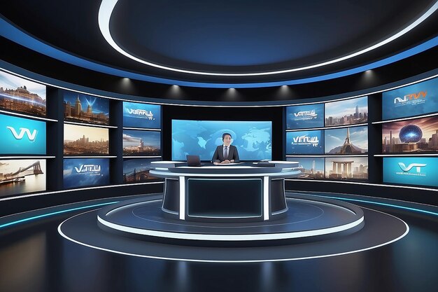 Virtuele TV-studio 3D-illustratie