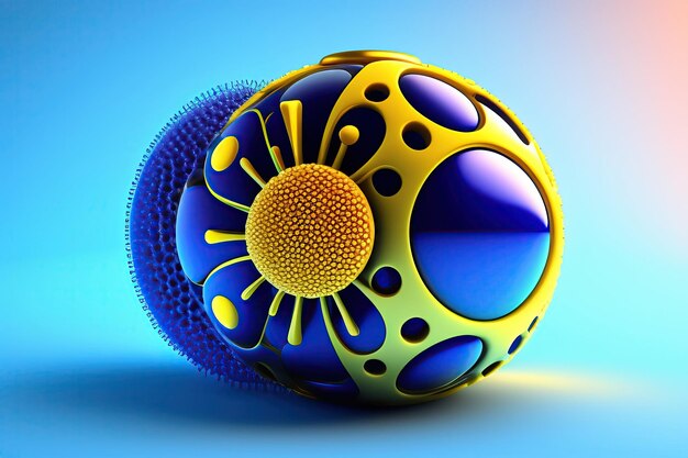 Virus abstract microbe on blue background