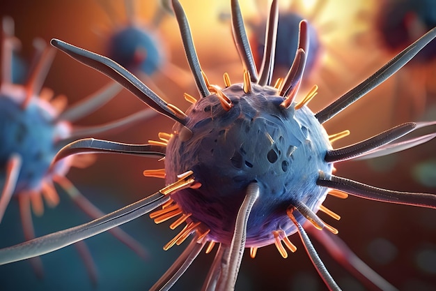 Foto attacco virale metastasi delle cellule cancerose