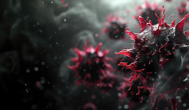 Photo virus cells in blood