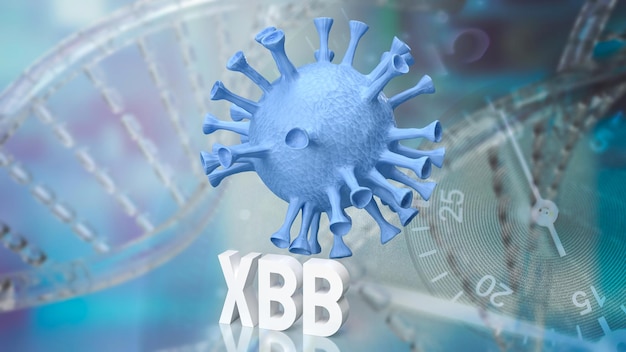 The virus covid xbb type image for sci or medical concept 3d rendering