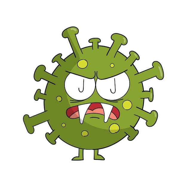 Virus emoticon, COVID-19 emoticon, bacteria emoticon