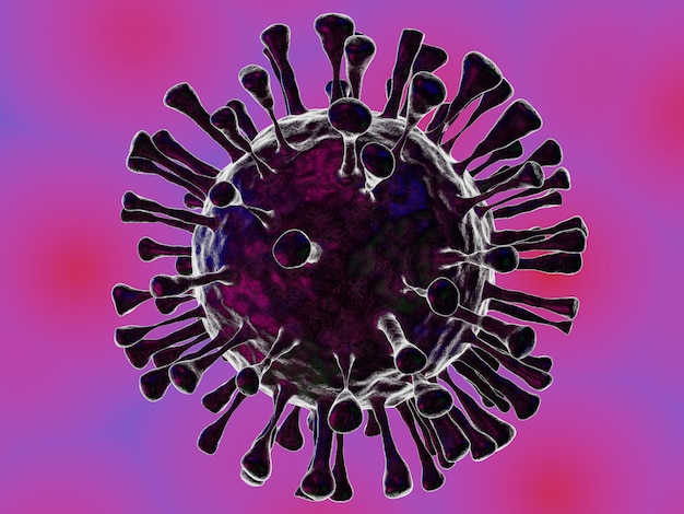 Photo virus illustration with purple background