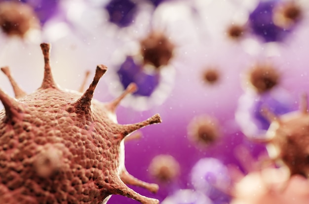 Photo virus infected organism, 3d