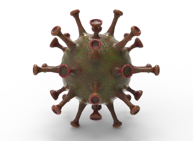 Photo the virus is slimy with scuffs 3dillustration 3drendering