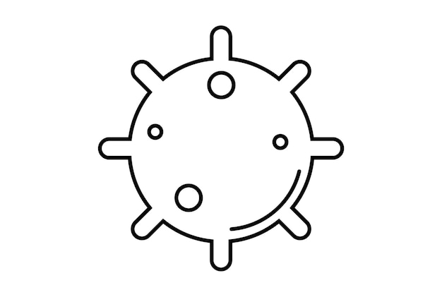 Вирусная линия плоская иконка черный научный контур символ приложения веб-знак