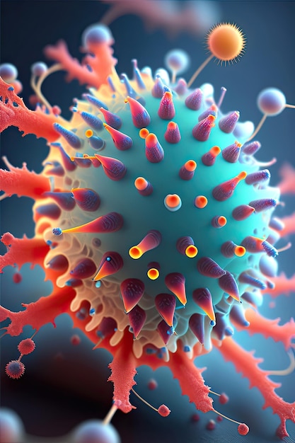 Virus under a microscope view