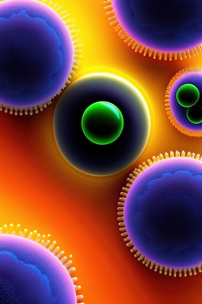 Virus under a microscope view