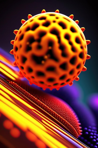 Virus molecule closeup