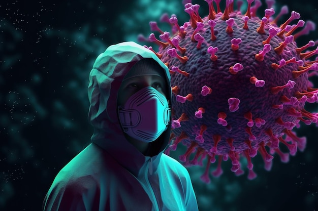 Virus noncellular infectious agent bacteria resposible influenza dangerous flu strain pandemic Microscope corona virus disease Viruses in infected organism viral disease epidemic