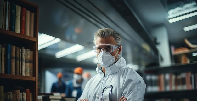 Virus protection doctor with surgical mask