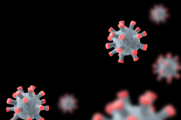 사진 검은 배경에 고립 된 공간에서 바이러스