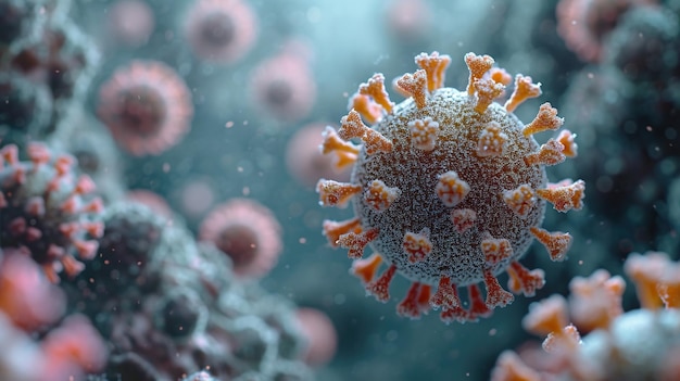 Virussen in geïnfecteerd organisme 3D-illustratie Virussen zijn de oorzaak van ziekteverwekkende micro-organismen