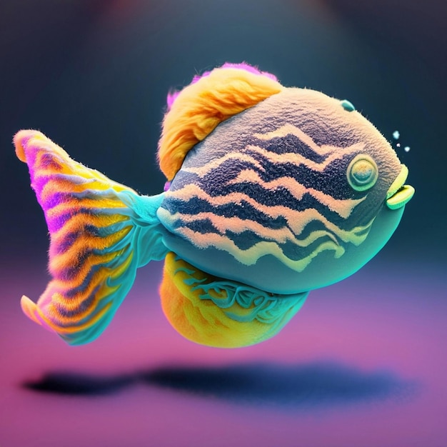 Vis gestileerd 3D-CGI pictogramobject