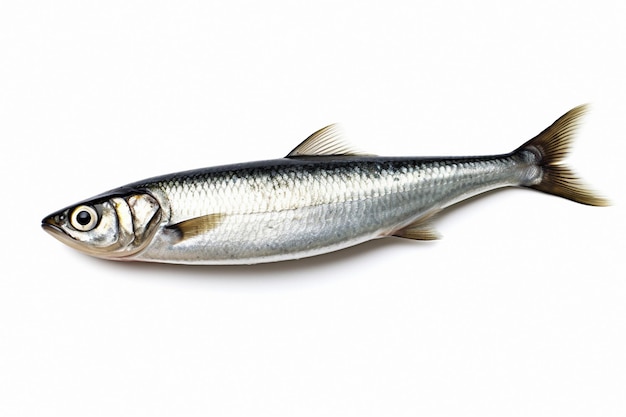 vis Sardine bovenaanzicht geïsoleerd op een witte achtergrond